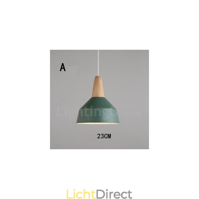 Moderne eigentijdse houten metalen multi-kleuren hanglamp