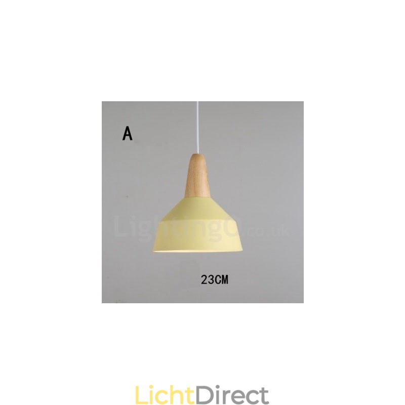 Moderne eigentijdse houten metalen multi-kleuren hanglamp