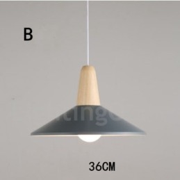 Moderne eigentijdse houten metalen multi-kleuren hanglamp