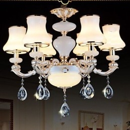De luxe Natural Jade hanglamp van de Europese kristallen hanglamp