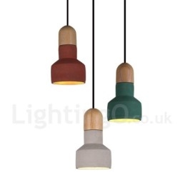 Vintage houten beton multi kleuren hanglamp voor lamp