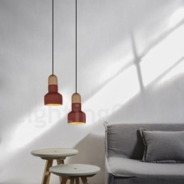Vintage houten beton multi kleuren hanglamp voor lamp