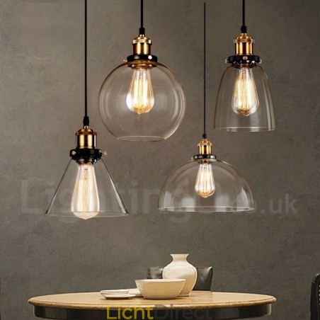 Retro Vintage Hanglamp met Glazen Kap Lamp Retro Vintage Hanglamp met Glazen Kap Lamp