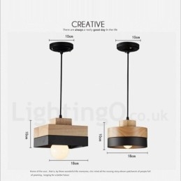 Moderne eigentijdse houten metalen houten hanglamp