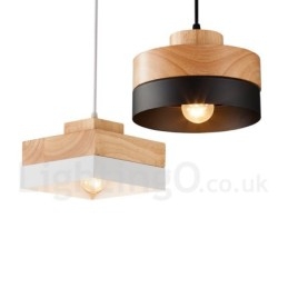 Moderne eigentijdse houten metalen houten hanglamp
