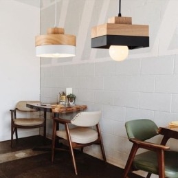 Moderne eigentijdse houten metalen houten hanglamp