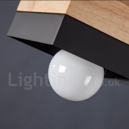Moderne eigentijdse houten metalen houten hanglamp
