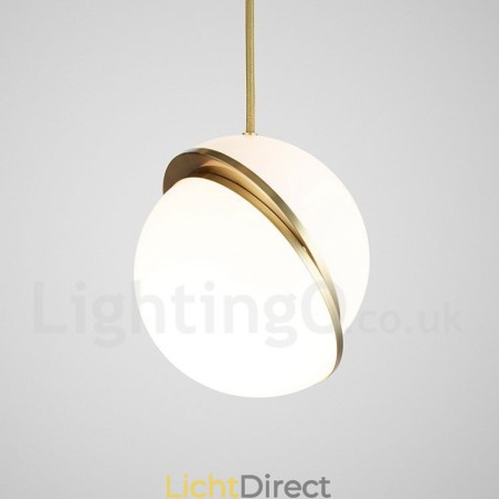 Moderne eigentijdse koperen hanglamp met glazen kaplamp Moderne eigentijdse koperen hanglamp met glazen kaplamp