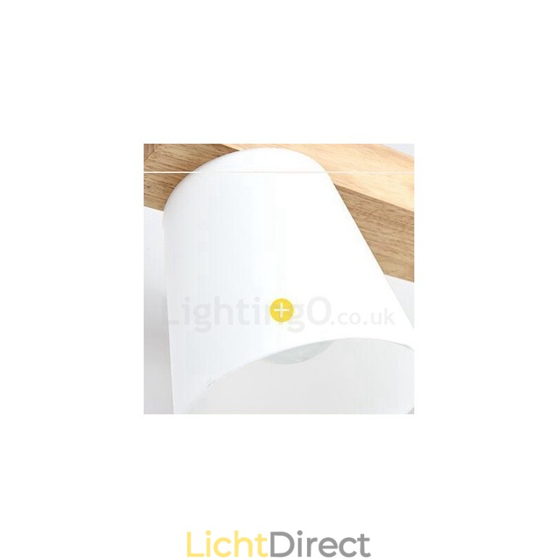 5-lichts moderne, eigentijdse houten hanglamp