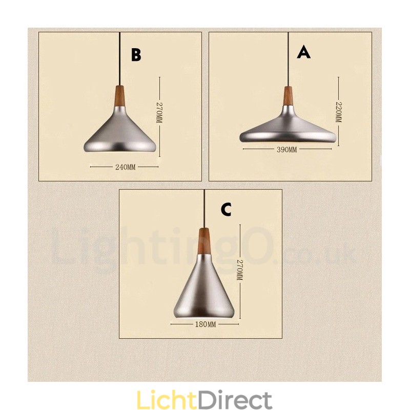 Moderne, eigentijdse metalen hanglamp met 1 licht