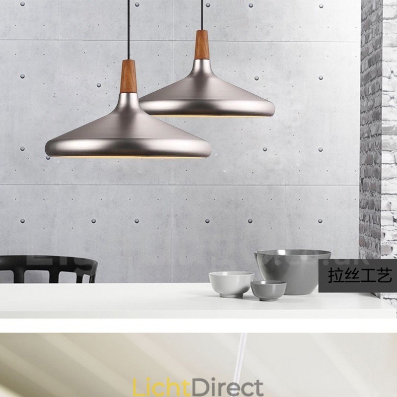 Moderne, eigentijdse metalen hanglamp met 1 licht