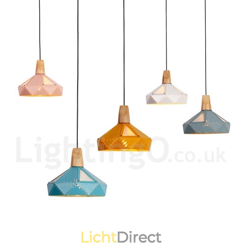 Enkele 1-lichts moderne, eigentijdse, veelkleurige hanglamp