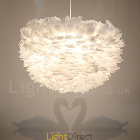Hanglamp met witte veren Hanglamp met witte veren
