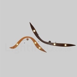 Moderne, eigentijdse houten hanglamp met 3 lampen