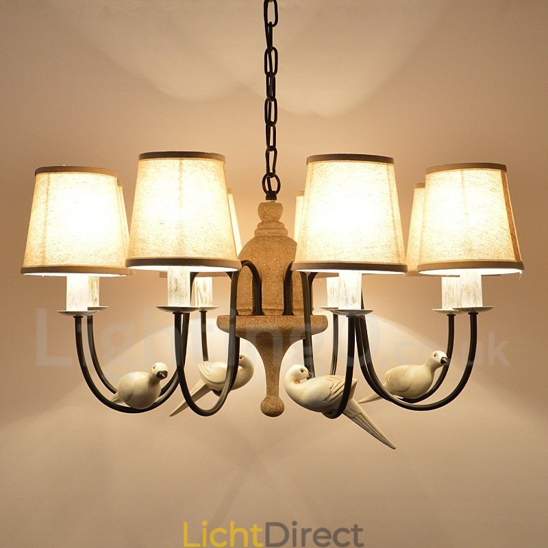 8-lichts rustieke lodge vintage hanglamp