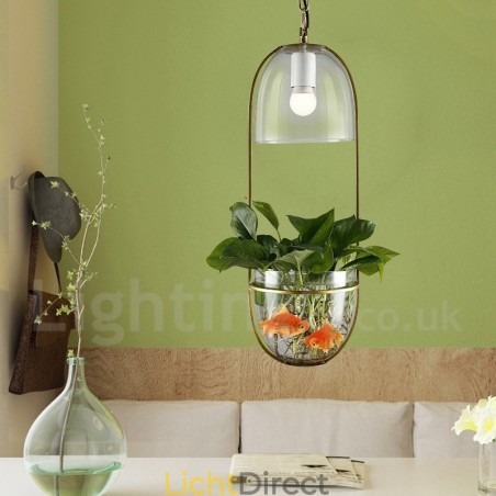 Rustieke Lodge Metalen Glazen Hanglamp