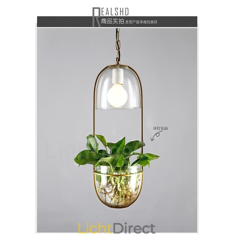 Rustieke Lodge Metalen Glazen Hanglamp