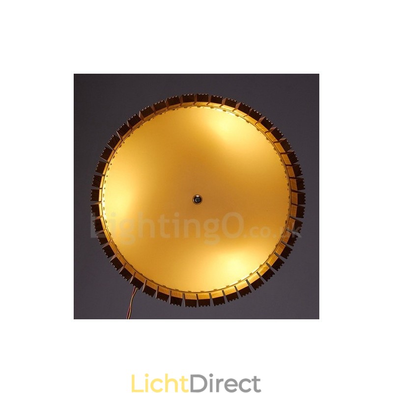 Moderne, eigentijdse houten trommel hanglamp