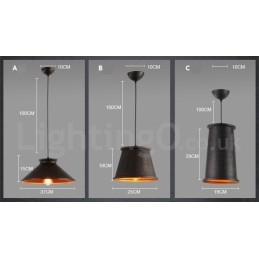 Retro Vintage 1-lichts metalen hanglamp