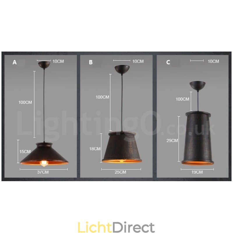 Retro Vintage 1-lichts metalen hanglamp