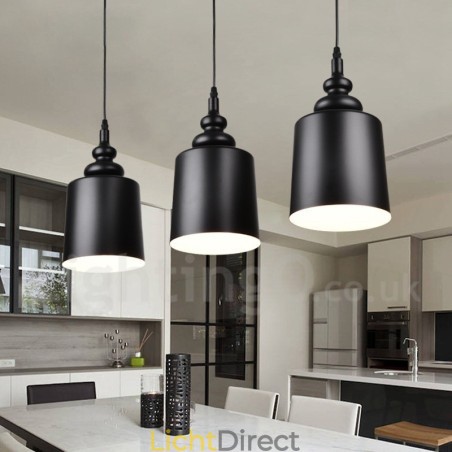 Zwarte moderne eigentijdse hanglamp met 3 lampen Zwarte moderne eigentijdse hanglamp met 3 lampen