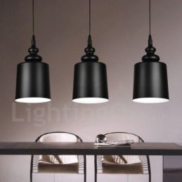 Zwarte moderne eigentijdse hanglamp met 3 lampen