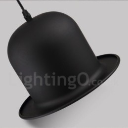 Zwarte metalen hoedvorm 1 licht retro vintage hanglamp