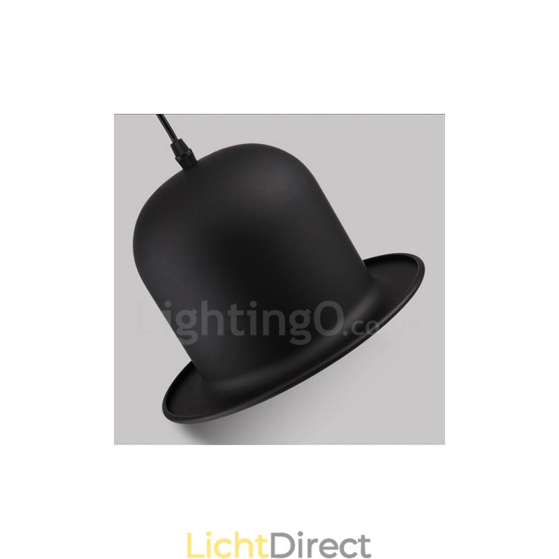 Zwarte metalen hoedvorm 1 licht retro vintage hanglamp
