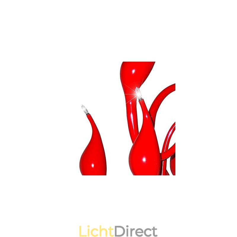 Moderne kroonluchterlamp 18 lampen G4 rood schilderij