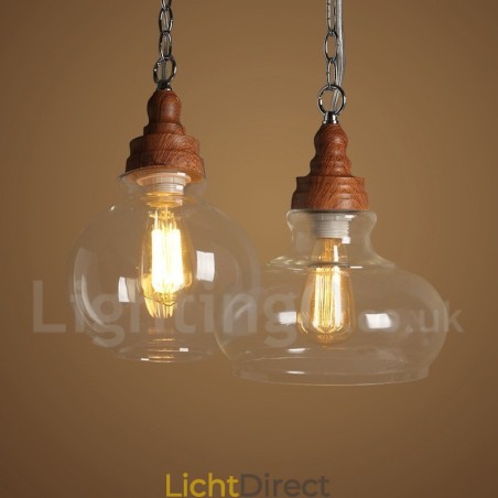 Retro Vintage Hanglamp met Glazen Kap Lamp Retro Vintage Hanglamp met Glazen Kap Lamp