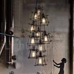 Retro Vintage Metalen Hanglamp (Meerdere Kapjes met één vaste kap) (Selecteer hieronder het Aantal Kapjes)