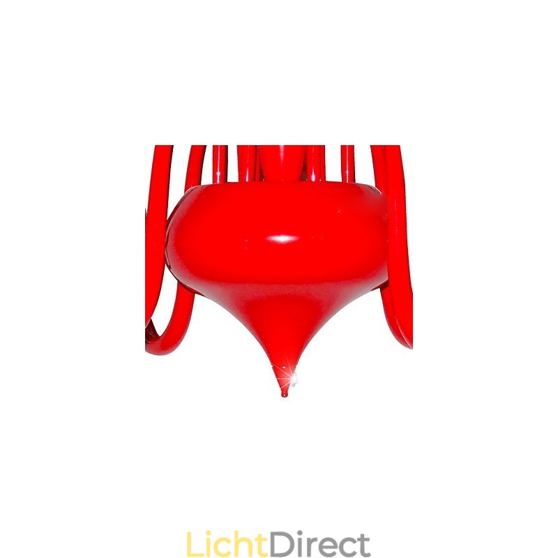 Moderne kroonluchterlamp 18 lampen G4 rood schilderij