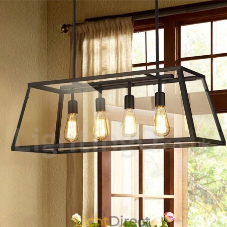 Rustieke Lodge Vintage Metalen Hanglamp met Glazen Kap Rustieke Lodge Vintage Metalen Hanglamp met Glazen Kap