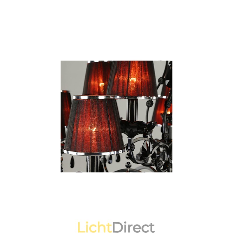 Kroonluchter Kristal Modern Hedendaags Kristal 15 Licht Rood