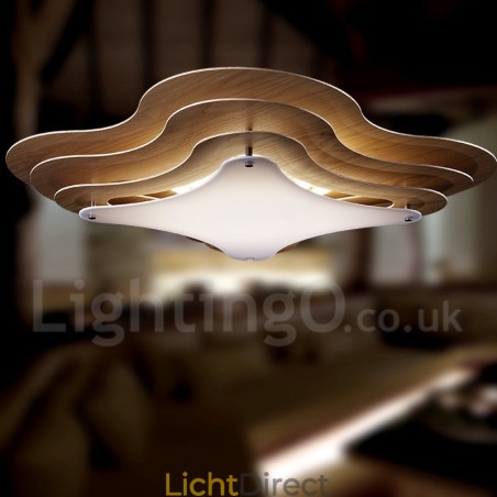 Houten plafondlamp