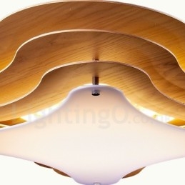 Houten plafondlamp