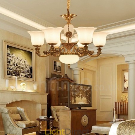 6-lichts traditionele klassieke geïntegreerde metalen luxe kroonluchter 6-lichts traditionele klassieke geïntegreerde metalen luxe kroonluchter