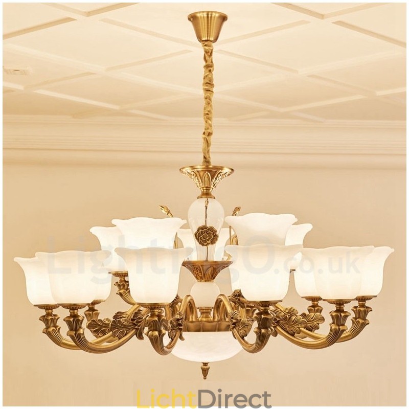 15 Lichts Traditionele Klassieke Geïntegreerde Metalen Luxe Kroonluchter
