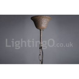 Diameter 60CM 80CM Vintage Kristal Schilderij Metalen Kroonluchter Roestige Kleur Hanglamp