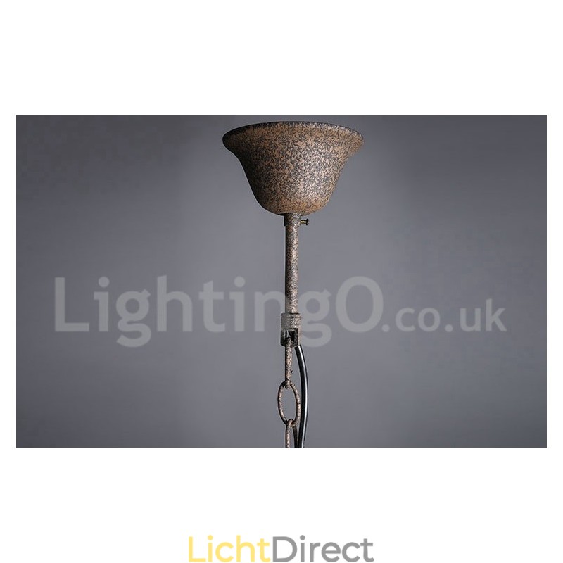 Diameter 60CM 80CM Vintage Kristal Schilderij Metalen Kroonluchter Roestige Kleur Hanglamp