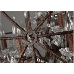 Diameter 60CM 80CM Vintage Kristal Schilderij Metalen Kroonluchter Roestige Kleur Hanglamp