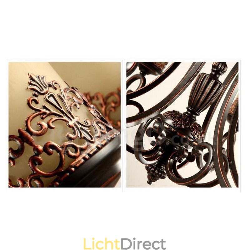 3-lichts rustieke lodge geïntegreerde metalen kroonluchter