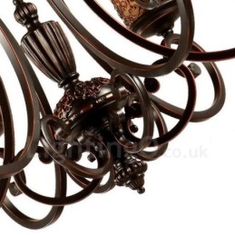 6-lichts rustieke lodge geïntegreerde metalen kroonluchter