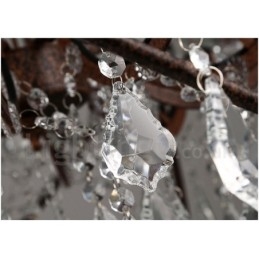 Diameter 60CM 80CM Vintage Kristal Schilderij Metalen Kroonluchter Roestige Kleur Hanglamp