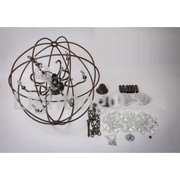 Diameter 60CM 80CM Vintage Kristal Schilderij Metalen Kroonluchter Roestige Kleur Hanglamp