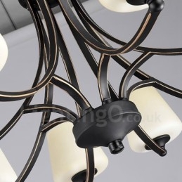 8-lichts rustieke lodge geïntegreerde metalen kroonluchter