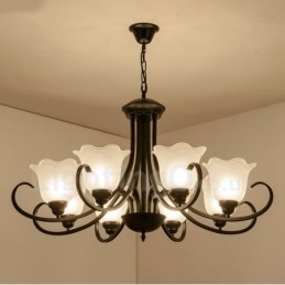 8-lichts rustieke lodge geïntegreerde metalen kroonluchter