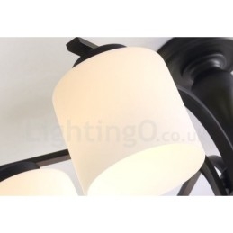 5-lichts landelijke geïntegreerde metalen kroonluchter met glazen kap