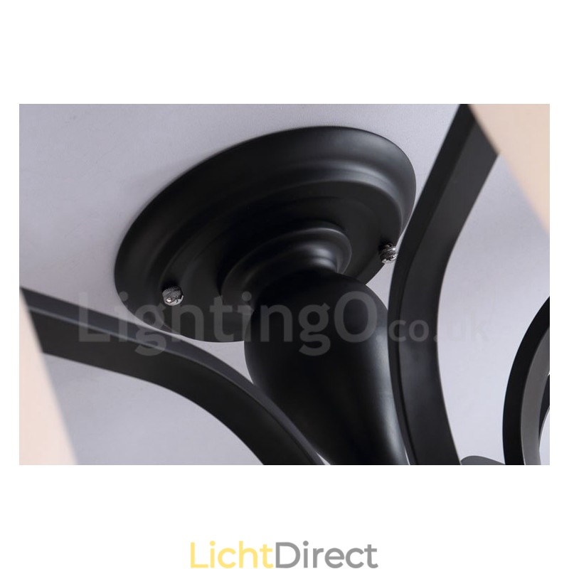 5-lichts landelijke geïntegreerde metalen kroonluchter met glazen kap