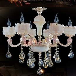 Hanglampen van zinklegering en kristal in Europese stijl en natuurlijke jade